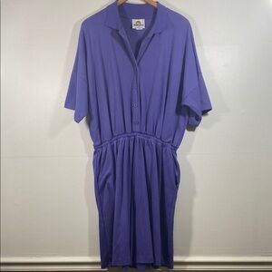 Sloppy Joes Purple Romper with Polo Collar and Elastic Waist OSFM Plus